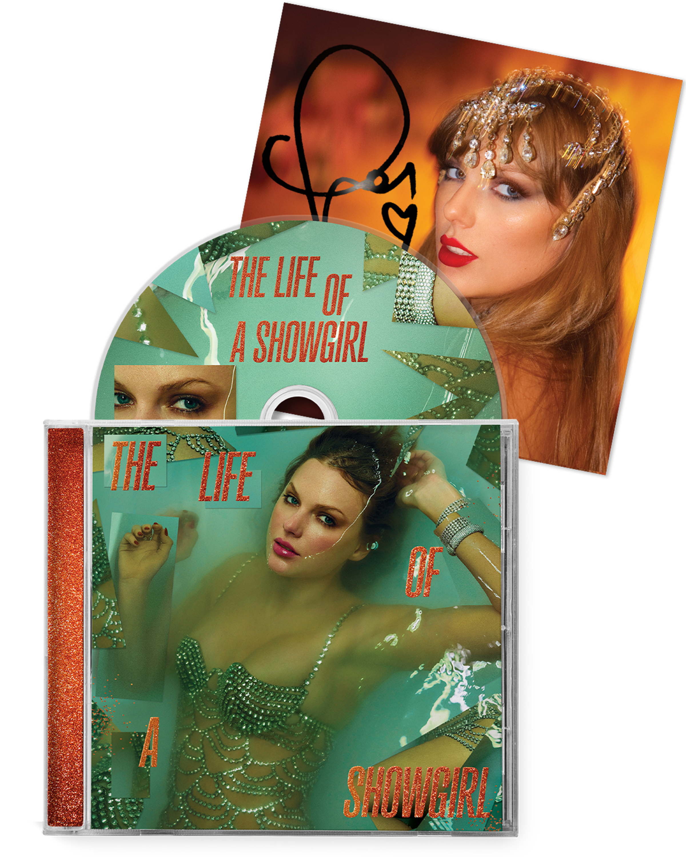 Taylor Swift The Life of a Showgirl CD + Hand Signed Photo 1